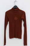 BASERANGE Tiger Cardigan Turtleneck Sweater TOTST-CG-AU23 Burn Pompom